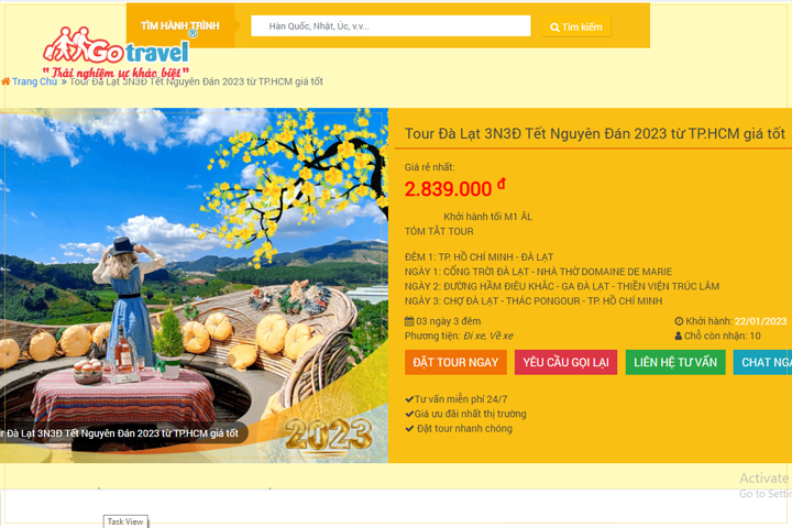 Tour du lịch Đà Lạt dịp Tết Nguyên Đán 3N3Đ